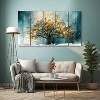 The Castle Decor Abstract Art Wall Painting Wooden Framed Digital Painting 27x48 Inch (Style 13)