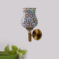 Devansh Metal Electric Wall Light in Gold Colour with Multi Shade Count of 1 Light
