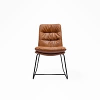 Maple Metal Dining Chair in Brown Colour