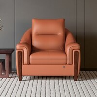Russet 1 Seater Leatherette Sole in Cinnamon Brown Colour