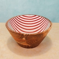 Ireka Home Ripple Acacia Wood Bowl with Enamel – Serving Bowl