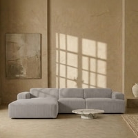 Sophisticated Wood Right Aligned 3-Seater With Upholstery Non Storage Sofa In Grey Colour