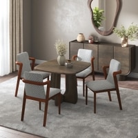 Aero Solid Wood 4 Seater Dining Table With 4 Harper Dining Chair