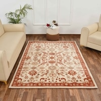 Multicolor Traditional Machine Made Polyester 4 X 6 Feet Carpet