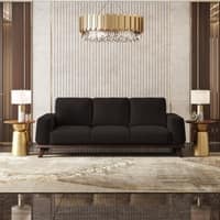 Granada Premium 3 Seater Fabric Sofa in Deep Brown Velvet Colour