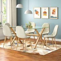 Nobu 6 Seater Glass Top Dining Table
