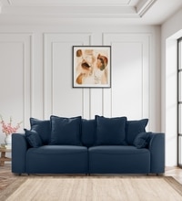 Flycon 3 Seater Pull Out Sofa cum Bed  in Blue Colour