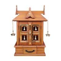 sneha engineered wood prayer unit in teak finish