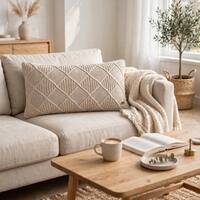 Danube Light Beige Melange Decorative Cushion Cover 12 x 20 Inches