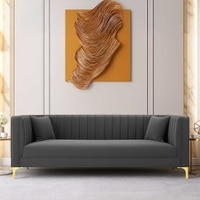 Tuxedo Fabric Sofa (Dark Grey)