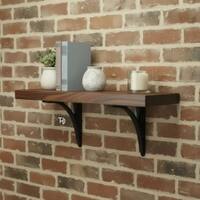 Devi Solid Wood 1.5 Meter Wall Rack in Mango Natural & Metal Black