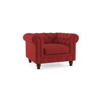 Winchester Premium 1 Seater Fabric Sofa in Salsa Red Colour