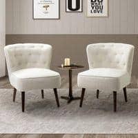 Azal Accent Chair in Cream Colour Set 2