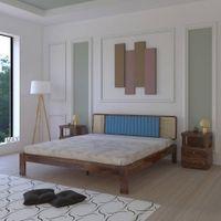 Boho Solid Wood King Size Non Storage Bed In Provincial Teak Finish