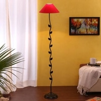 Brighley Black Cotton Shade Floor Lamp
