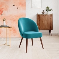 Toled Fabric Accent Chair in Teal Blue Colour