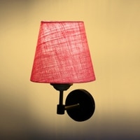 Devansh Metal Electric Wall Light in Black Colour with Pink Shade Count of 1 Light
