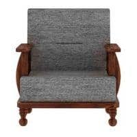 Brixton Wooden One Seater Sofa in Grey Colour