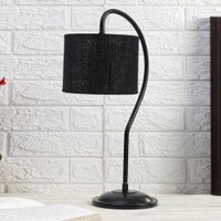 Black Jute Curvy table lamp with Iron Base (SP18)