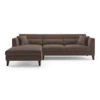 Lewis Sectional Sofa (Colour : Daschund Brown, Cushion : Hard, Seater : Left Aligned 3 Seater + Left Aligned Chaise)