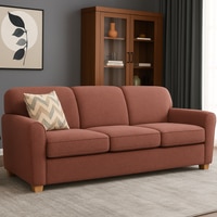 Lamia 3 Seater Sofa In Fabric Pink Color
