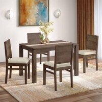 Atlas Crest Solid Wood 4 Seater Dining Table With Atlas Dining Chair Set