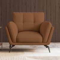 Vetra 1 Seater Leather Sofa In Pecan Brown Colour