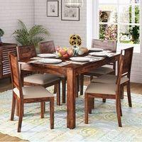 Arabia Xl Storage 6 Seater Dining Table In Teak Finish