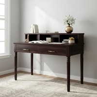 Augusta Sheesham Wood Study Computer Table In Dark Walnut Finish