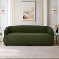 Morgen Boucle Fabric 3 Seater Sofa In Olive Green