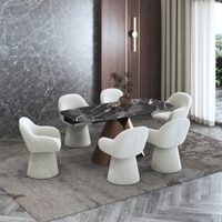 Aeris Ceramic 4 To 6 Seater Extendable Dining Table With Selene Dining Chair