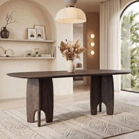 Brava Solid Wood 6 Seater Dining Table in Danish Walnut Finish