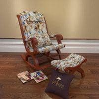 Colley Solid Wood Rocking Chair in Beige printed Colour