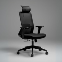 Veritas High Back Mesh Office Chair with Headrest in Black Colour