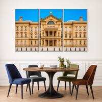 Truss Blue Beige Pieces New Jersey State House Canvas Canvas Wall Prints Set of 3 Multicolor Matte