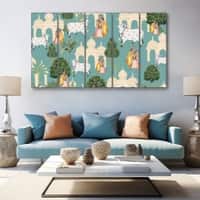 The Castle Decor Pichwai Art Wall Painting Wooden Framed 27x48 Inch (Style 1)