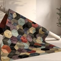 Jaipur Rugs Geometric Wool And Viscose 5x8 Feet Ebony And Black Olive Hand Tufted Rug Carpet