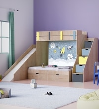 Sleep N SlideBunk Bed 6X5 Drawers On Wheels In Space Colour60