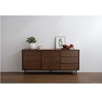 Scandinavian Hutto Large Sideboard Walnut Finish
