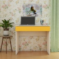 Primera Kids Study Desk with Drawer in Light Woodgrain Finish Mango Yellow Colour