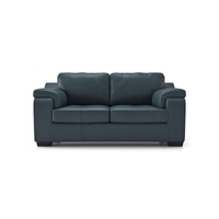 Trissino 2 Seater Luxury Italian Leather Sofa In Aegean Sea