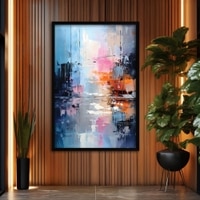 The Castle Decor Modern Abstract Wall Art Framed Painting 20x30 Inch Style 3