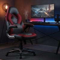 Stylish Gaming Chair In Black & Maroon