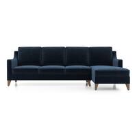 Abbey Sectional Sofa (Colour : Cobalt, Cushion : Hard, Seater : Right Aligned 3 Seater + Right Aligned Chaise)