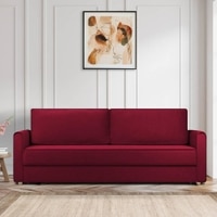 Flycon 3 Seater Pull Out Sofa cum Bed  in Maroon Colour
