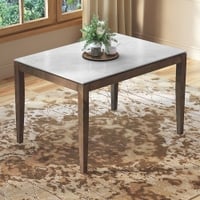Emry Rectangular Aurora Pearl Ceramic 4 Seater Dining Table In Danish Walnut Finish