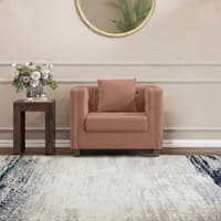 Windsor Premium 1 Seater Fabric Sofa in Mocha Mouse Velvet Colour