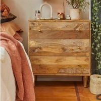 Philip Mango Wood Chest Of Drawers In Natural Finish