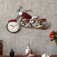 Craft Tree Metal Handpainted Decorative Bike  Clock Showpiece Dial Size 6''