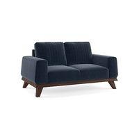 Granada Luxe 2 Seater Fabric Sofa in Sea Port Blue Velvet Colour